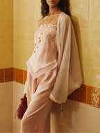 Maysie Pink Strapless Lace Top Flowering Girl