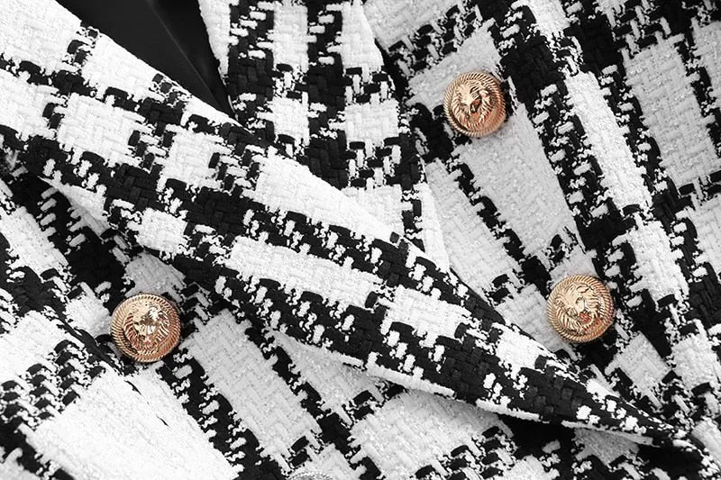 Quintina Black White Plaid Blazer Flowering Girl