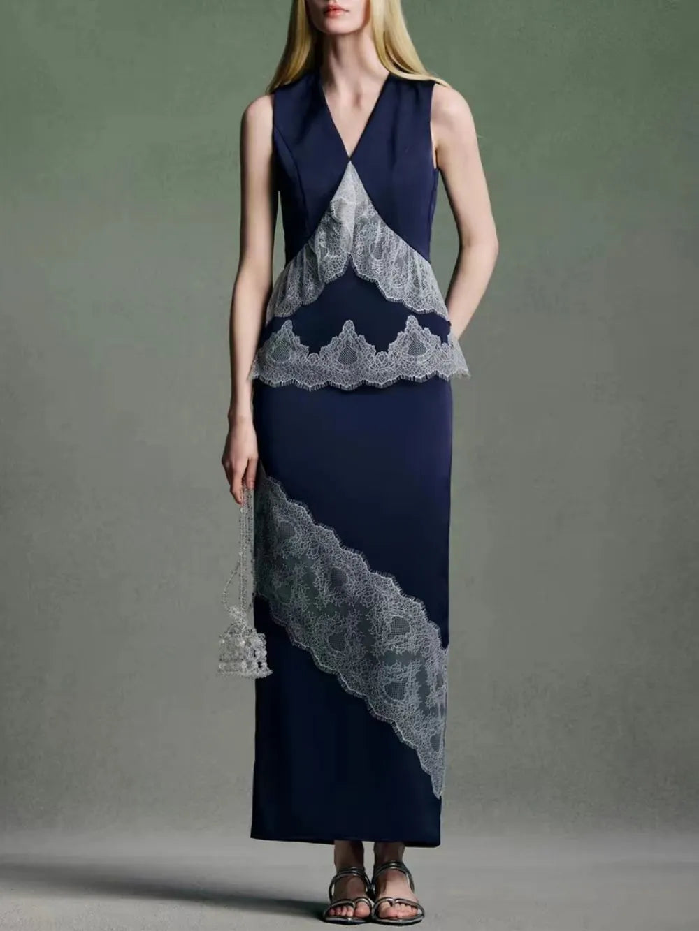 Mada Lace Patchwork Two-Piece Set Flowering Girl