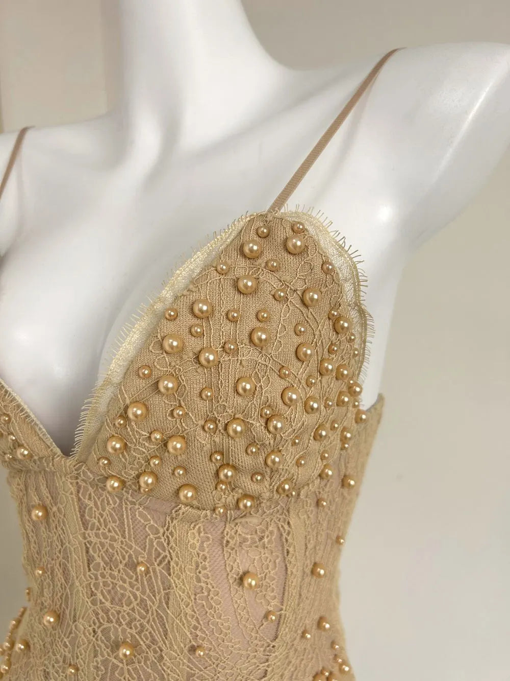 Mills Spaghetti Beaded Mini Dress Flowering Girl