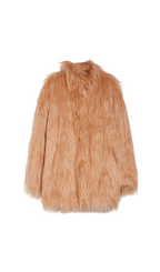 Nude Pink Fur Coat Flowering Girl