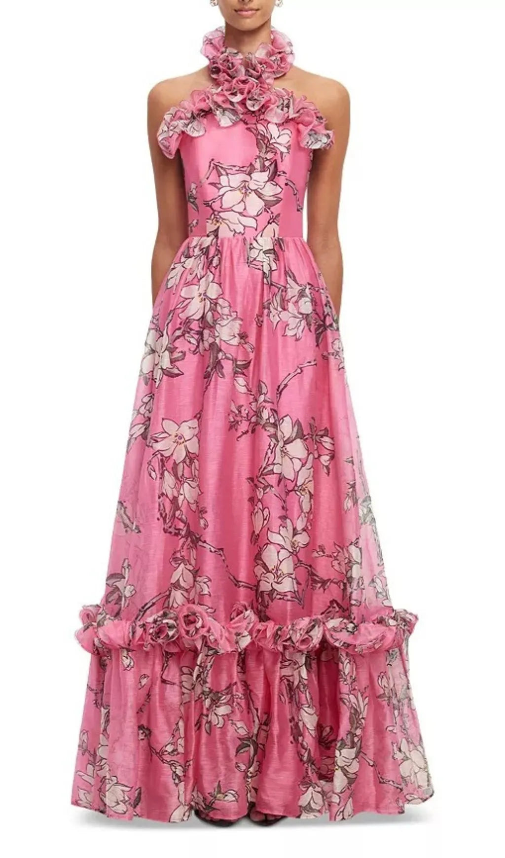 Isabelle Ruffled Halter Maxi Dress Flowering Girl