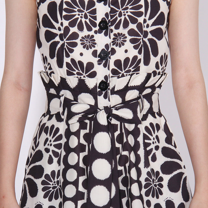 Asatira Black Printed Romper Flowering Girl