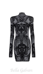 graphic-print fitted mini dress Flowering Girl