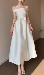 Levy Off-Shoulder Bow Midi Dress Flowering Girl