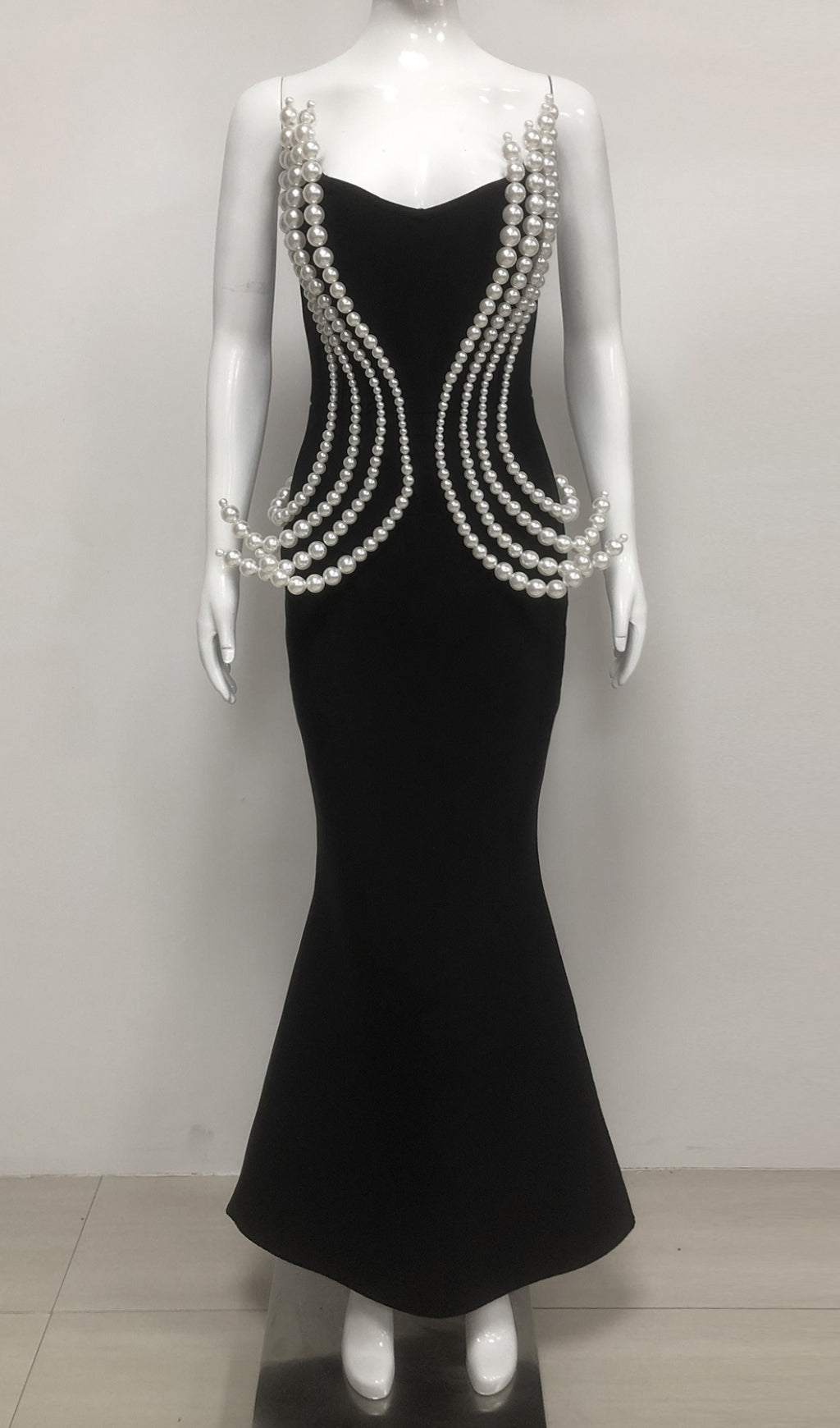 Debra Black Strapless Pearl Maxi Dress Flowering Girl