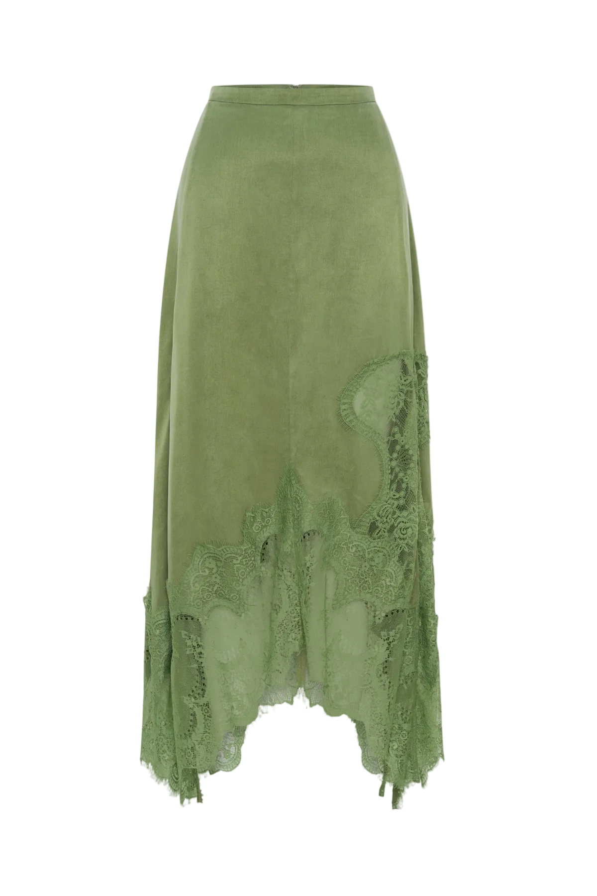 Gavia Sleeveless Lace Top & Midi Skirt Set - Green Flowering Girl