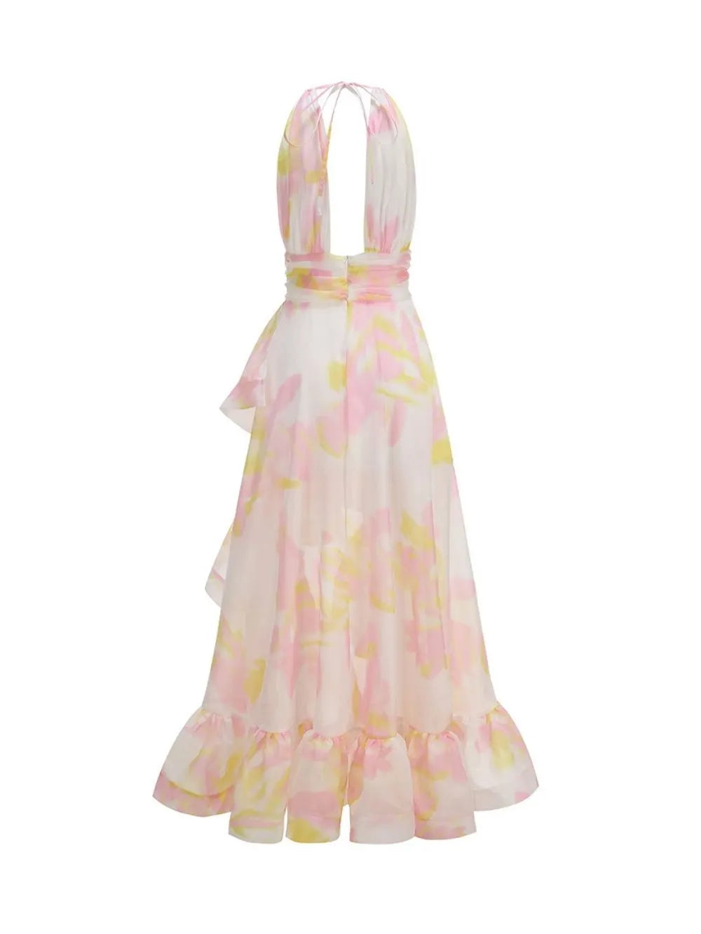 Malha Halter Printed Maxi Dress Flowering Girl