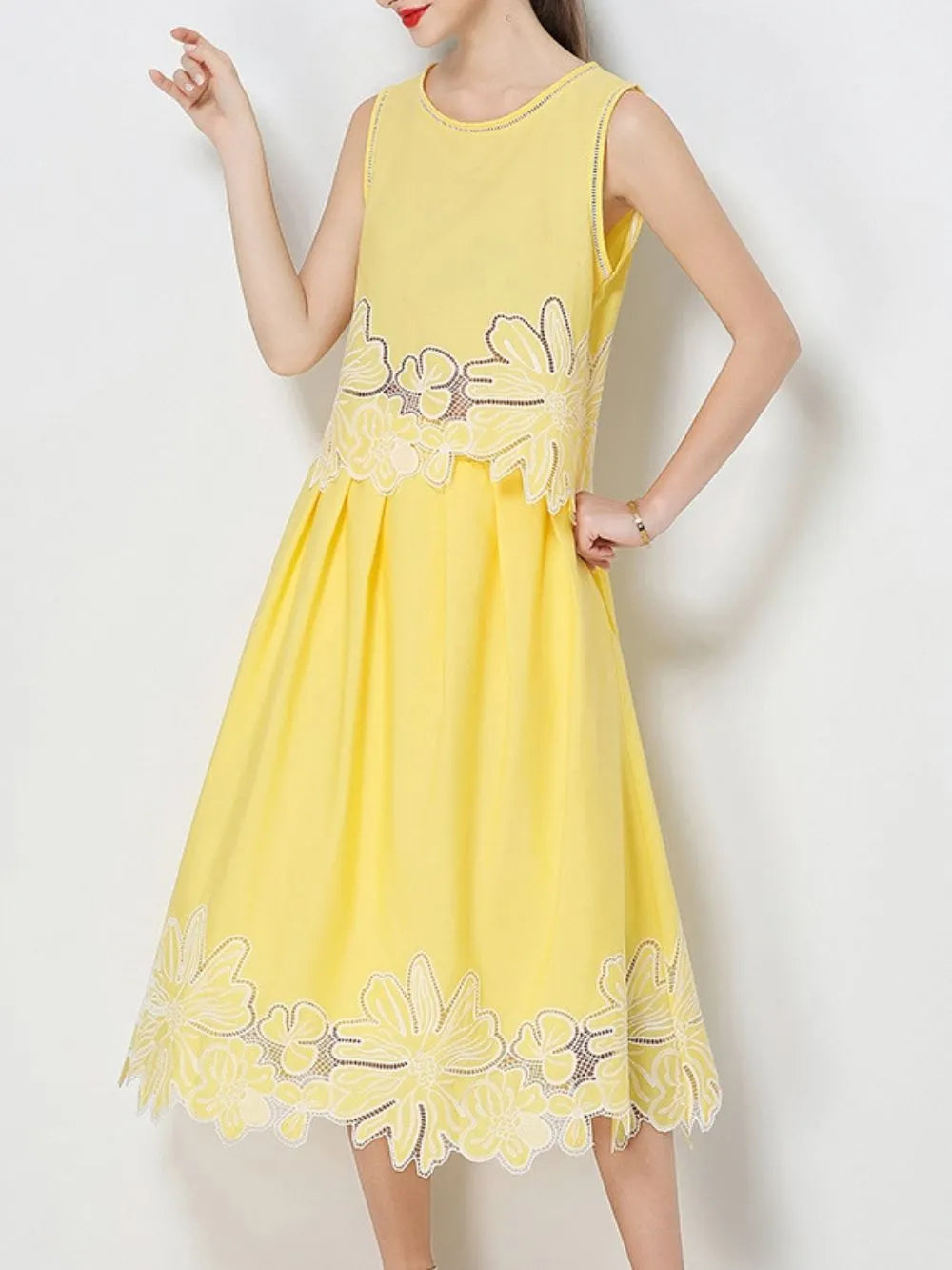 Mahlia Yellow Flower Two-Piece Set Flowering Girl