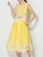 Mahlia Yellow Flower Two-Piece Set Flowering Girl
