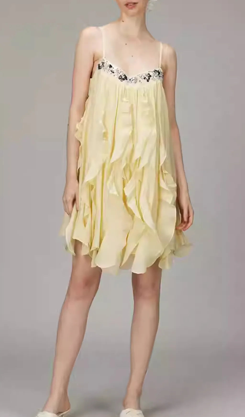Doria Strappy Ruffle Mini Dress Flowering Girl