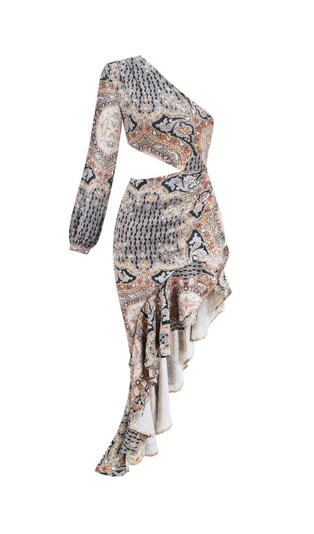 Javen Printed One-Shoulder Maxi Dress Flowering Girl