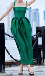 Dotty Green Midi Dress Flowering Girl