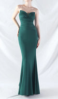 Chrina Green Strapless Ruched Maxi Dress Flowering Girl