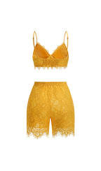 Giuseppe Yellow Lace Three-Piece Set Flowering Girl
