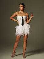 Cruze Strapless Feather Skirt Set Flowering Girl