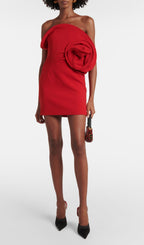 Cascada Red Strapless Flower Mini Dress Flowering Girl