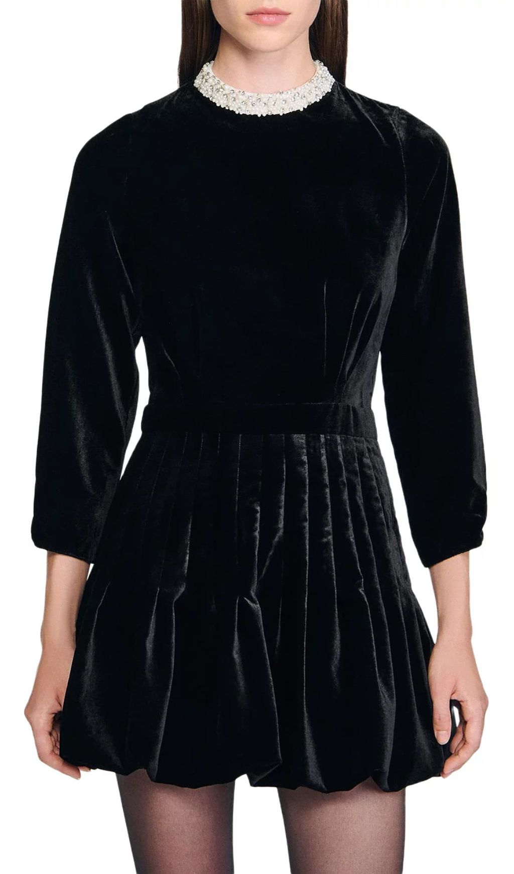 Beaded Velvet Short Dress Flowering Girl