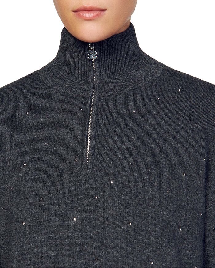 OSY RHINESTONE QUARTER ZIP SWEATER Flowering Girl