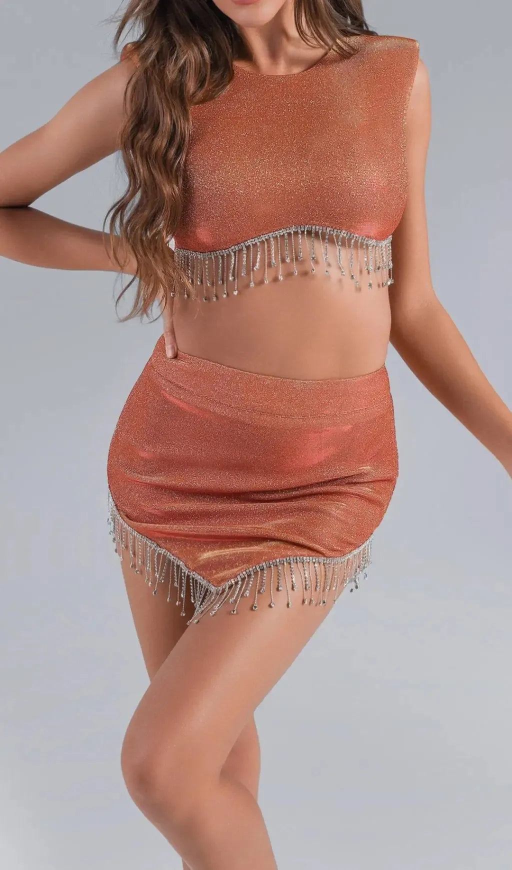 Elodie Rhinestone Set - Orange Flowering Girl