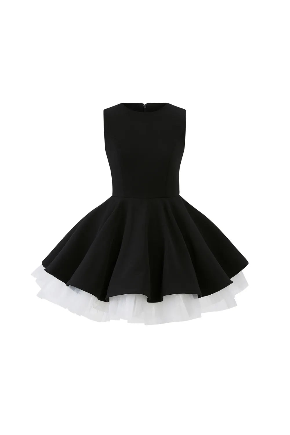 carol mesh stitching sleeveless tutu dress in black Flowering Girl