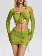 Fennella Knit Sequin Skirt Set Flowering Girl