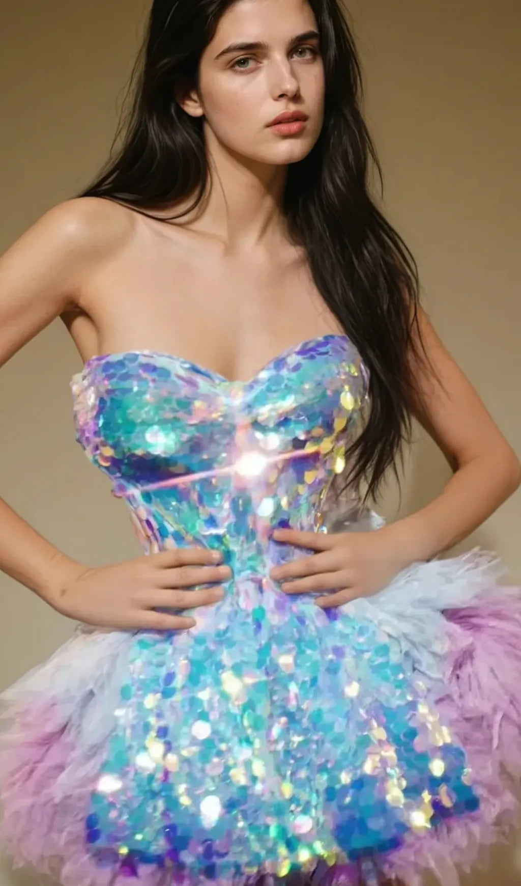 Melina Corset Tulle Trimmed Skirt Set In Sky Flowering Girl