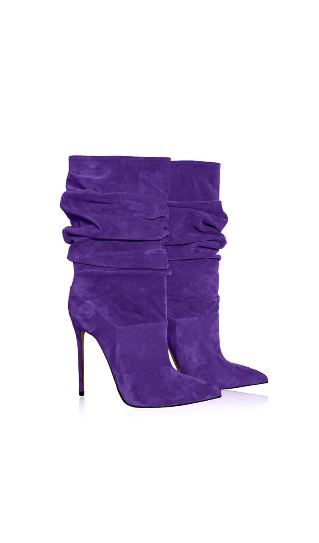 Katalin Purple High Heel Boots Flowering Girl