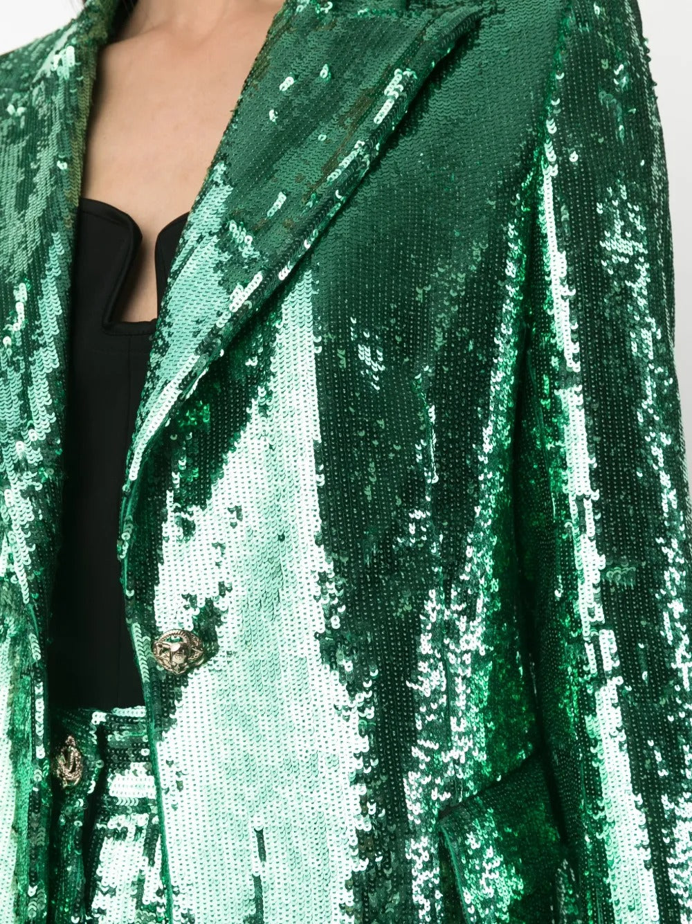 Florence Sequin-Embellished Blazer In Green Flowering Girl