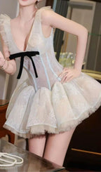 Kelsea Apricot Lace Mini Dress Flowering Girl
