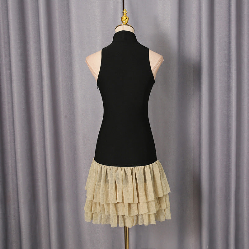 Cynthia Black Ruched Trim Sleeveless Puffy Mini Dress Flowering Girl