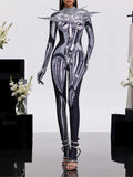 Prynex Long Sleeve Crystal Jumpsuit Flowering Girl