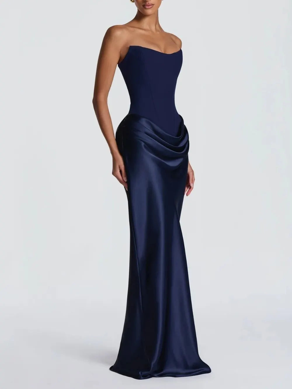 Malani Strapless Ruched Maxi Dress Flowering Girl