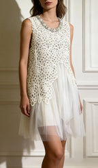 Lelio Embelllished Mesh Mini Dress Flowering Girl