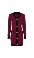 Kavita Knit Long Sleeve Mini Dress Flowering Girl