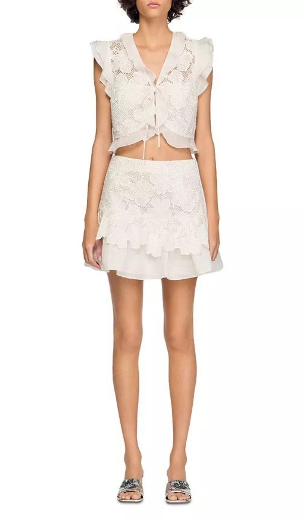Guipure Lace Crop Top Flowering Girl