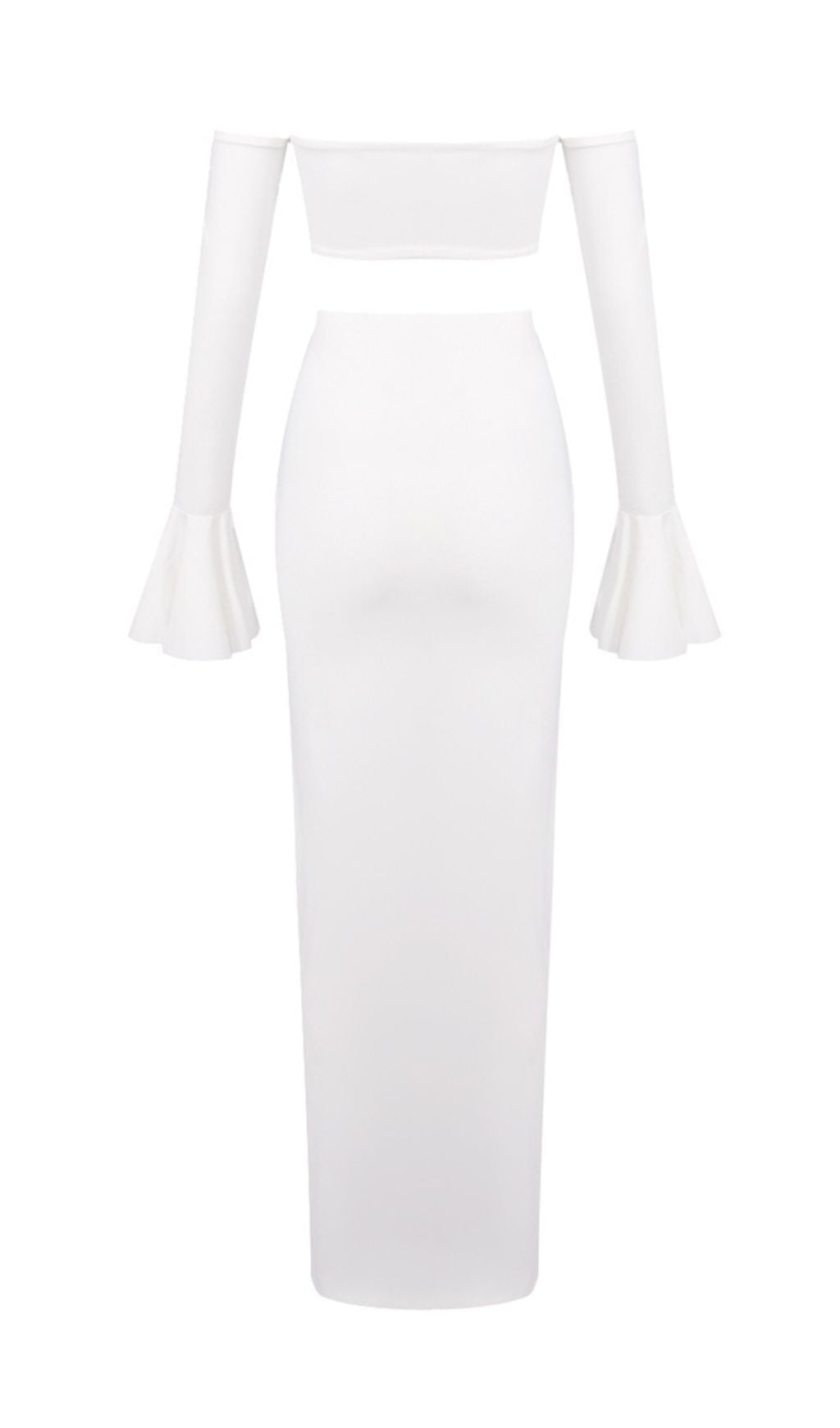 Hessa White Long Sleeve Two-Piece Set Flowering Girl
