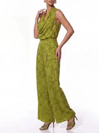 Yvelin Cowl Neck Floral Pants Set Flowering Girl
