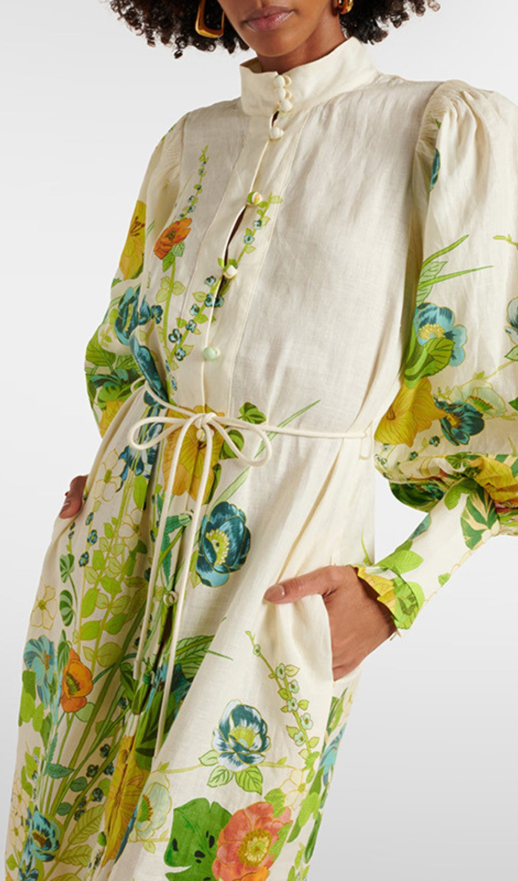 Baha Floral Printed Puff Sleeve Maxi Dress Flowering Girl