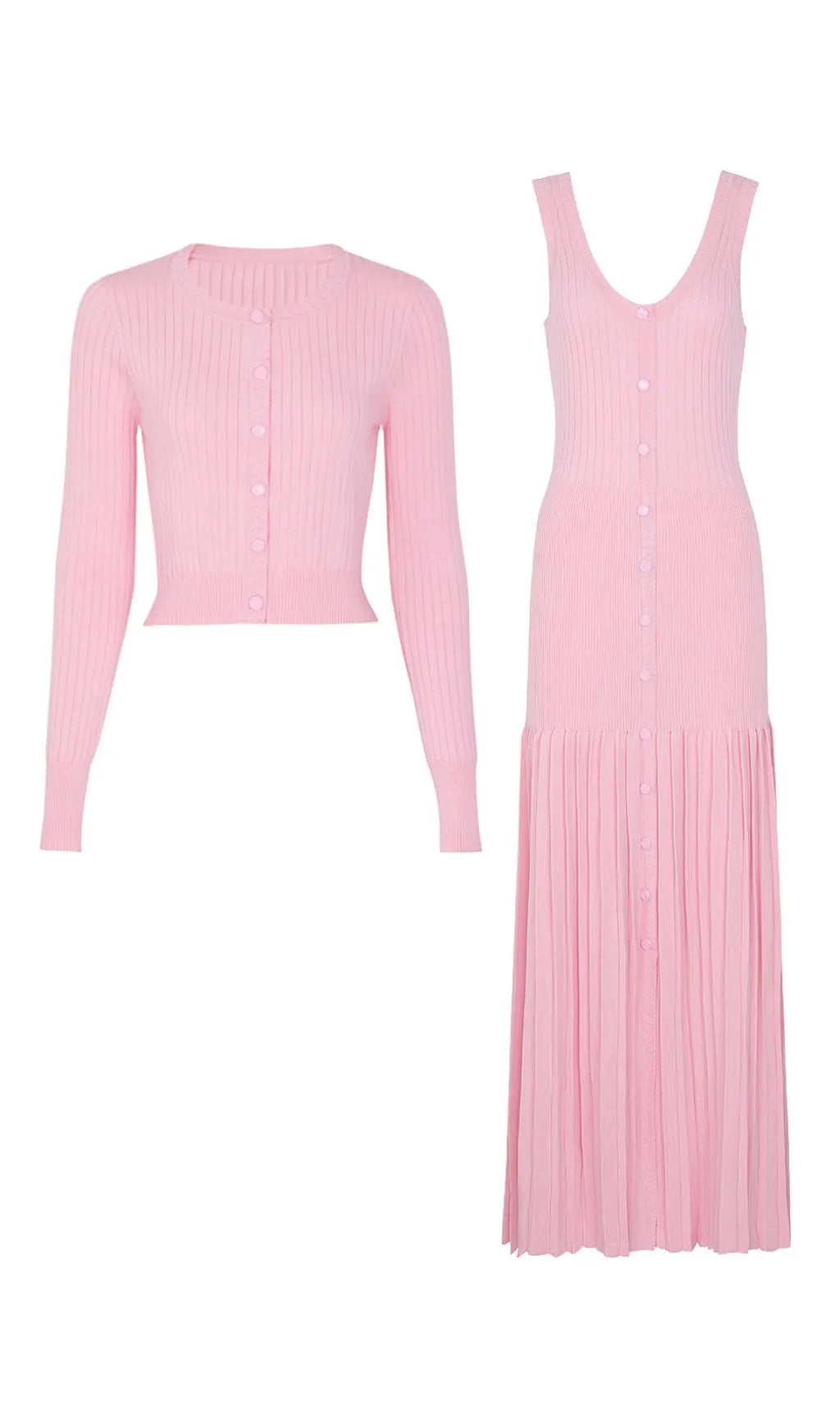 Jackie Pink Knit Cardigan & Maxi Dress Flowering Girl