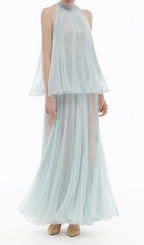 Halona Halter Mesh Maxi Dress Flowering Girl