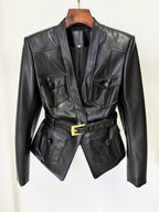 Gustavo Black Belt Jacket Flowering Girl