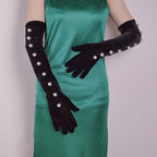 Black Pearl Embellished Gloves Flowering Girl