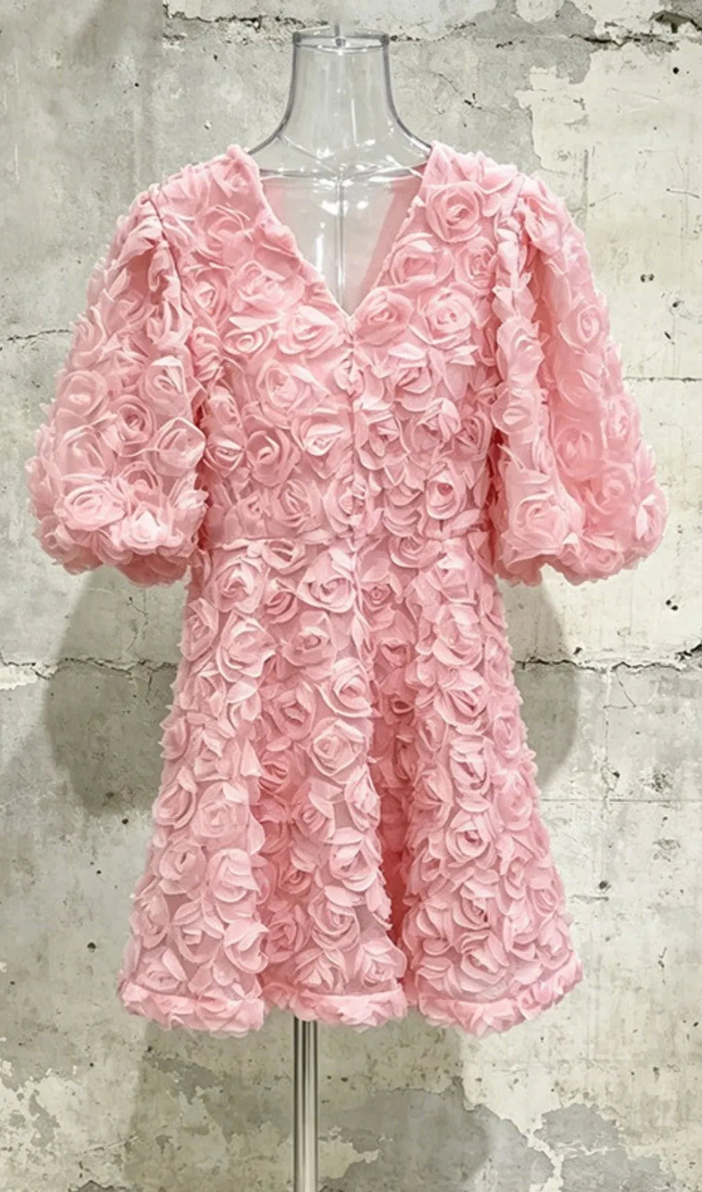 Lexy Flower Puff-Sleeve Mini Dress Flowering Girl