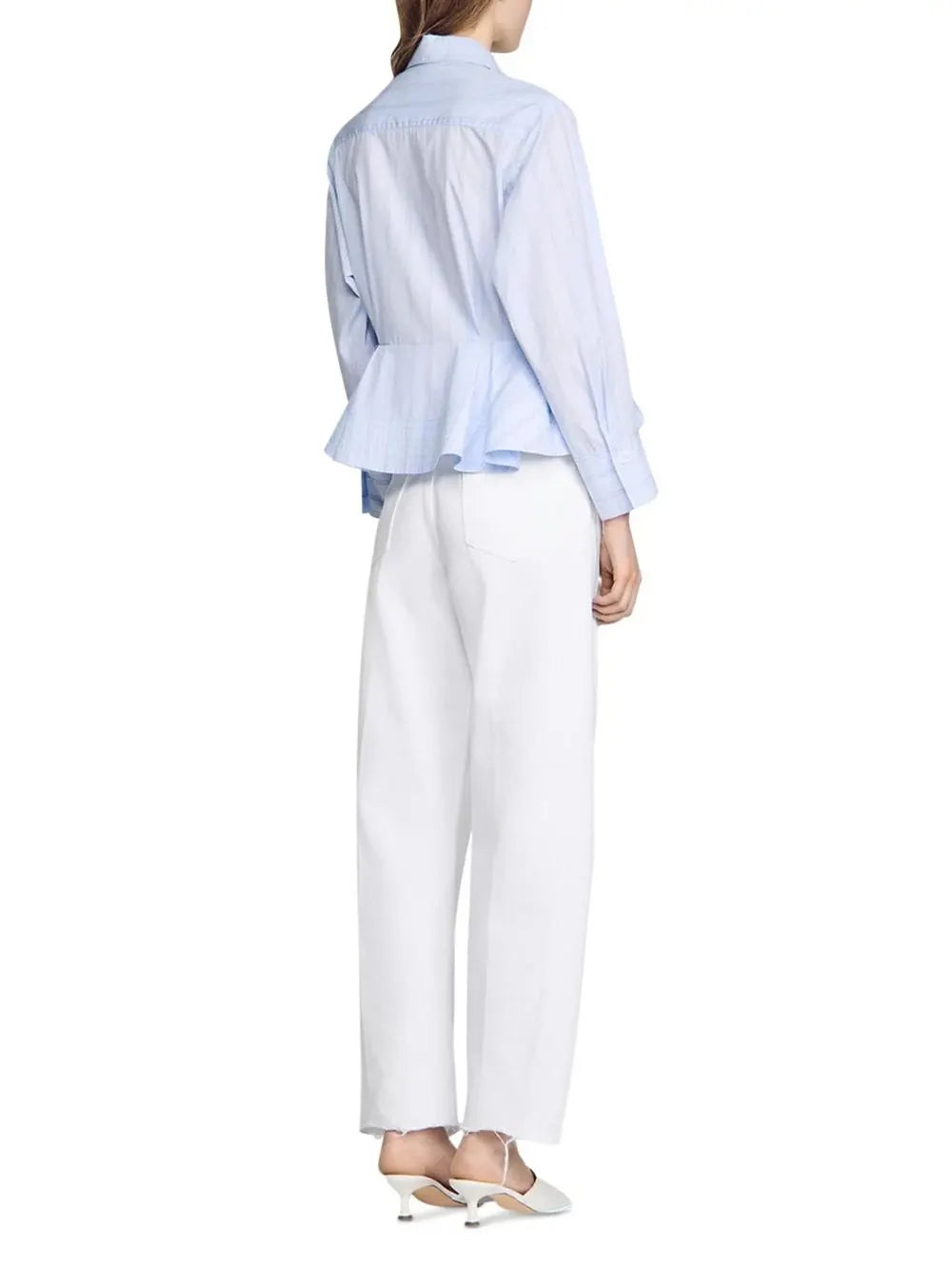 Striped Peplum Shirt Flowering Girl