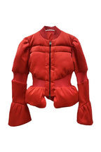 Olive Padded Satin Peplum Jacket Flowering Girl