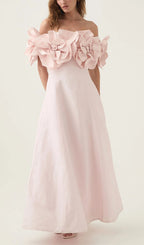 Chabela Flower Off-Shoulder Maxi Dress Flowering Girl