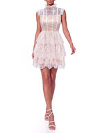 Joy Sleeveless Lace Tiered Mini Dress Flowering Girl