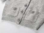 Henrike Grey Embellished Knit Top Flowering Girl