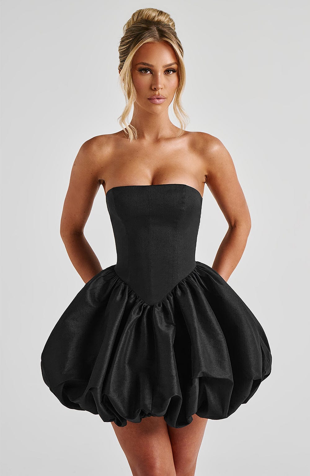 Lotus Mini Dress - Black Flowering Girl